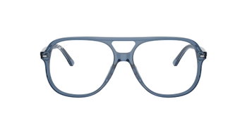 Zu sehen ist die Korrektionsbrille 0RB5698 von Ray Ban in der Farbe Blau Transparent.